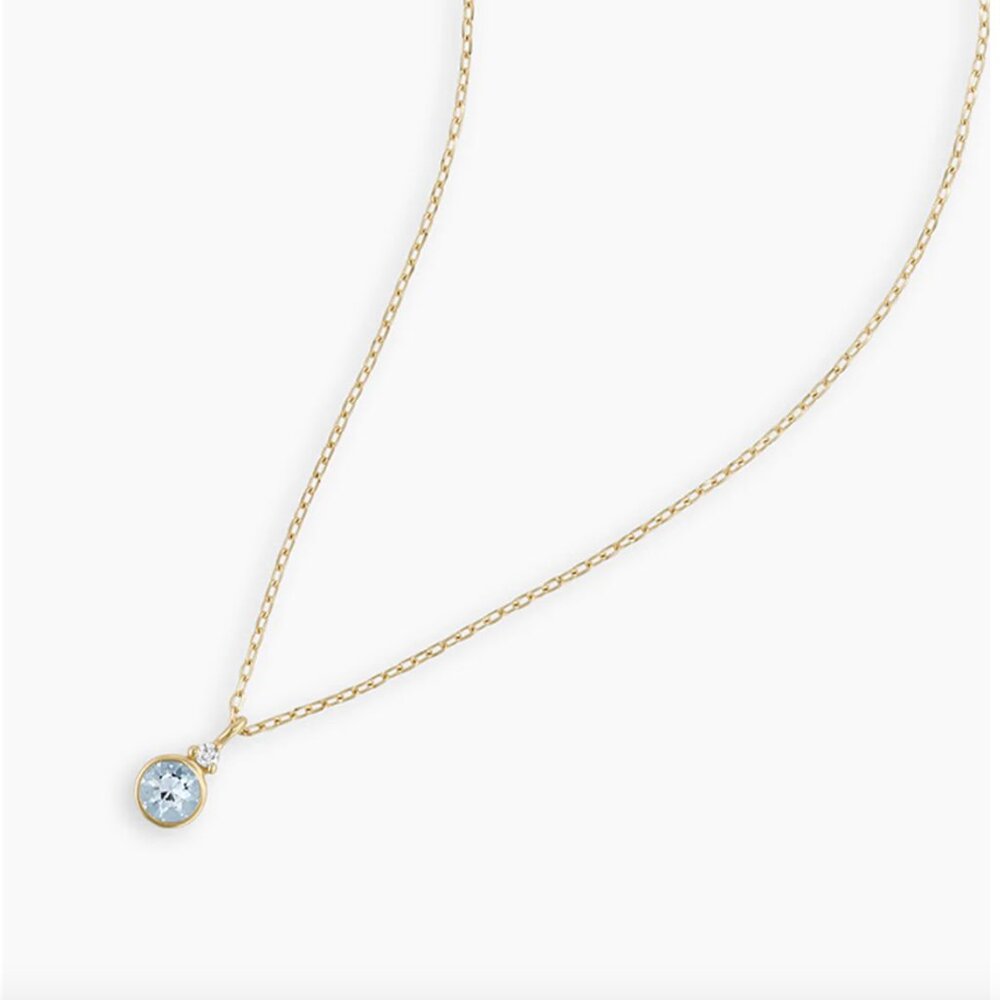 Gorjana 14K Aquamarine and Diamond Birthstone Necklace - Picture 6 of 7